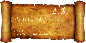 Léh Bartó névjegykártya